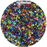 Karışık Renk 4 Mm Yaklaşık 660 Adet / 60 Gram Cam Boncuk Oya Yazma Bileklik Ve Kolye