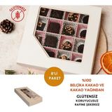 Karışık Spesiyal Vegan Glutensiz Rafine Şekersiz %70 Bitter Belçika Çikolatası 8’li Paket 90 g - 90 gr
