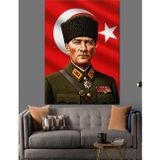 Karizmart Atatürk Askeri Kıyafet Portre Dekoratif Kanvas - Mdf Ahşap Tablo