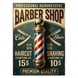 Karizmart Berber Direkli Barber Shop Tabelası Dekoratif Kanvas - Mdf Ahşap Tablo
