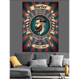 Karizmart Berber Dükkanı Retro Poster Dekoratif Kanvas - Mdf Ahşap Tablo