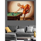 Karizmart Bilardo Masasında Top Atan Dekoratif Kanvas - Mdf Ahşap Tablo
