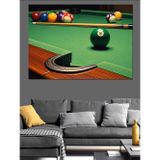 Karizmart Bilardo Topları Oyun Masası Dekoratif Kanvas - Mdf Ahşap Tablo