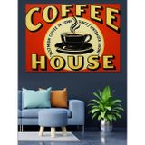 Karizmart Coffee House Retro Tabela Dekoratif Kanvas - Mdf Ahşap Tablo