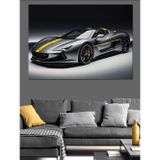 Karizmart Gri Modern Spor Araba Dekoratif Kanvas - Mdf Ahşap Tablo