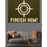 Karizmart Hedef Tahtası Finish Him Dekoratif Kanvas - Mdf Ahşap Tablo
