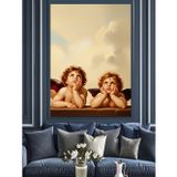 Karizmart İki Küçük Melek Tablosu Dekoratif Kanvas - Mdf Ahşap Tablo