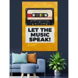 Karizmart Kaset Çalar Müzik Posteri Dekoratif Kanvas - Mdf Ahşap Tablo