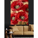 Karizmart Kırmızı Gelincik Çiçeği Güzellik Dekoratif Kanvas - Mdf Ahşap Tablo