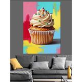 Karizmart Kremalı Cupcake Tatlı Posteri Dekoratif Kanvas - Mdf Ahşap Tablo