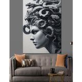 Karizmart Medusa Başı Heykel Sanatı Dekoratif Kanvas - Mdf Ahşap Tablo