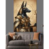 Karizmart Mısır Tanrısı Anubis Heykeli Dekoratif Kanvas - Mdf Ahşap Tablo