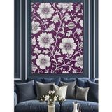 Karizmart Mor Çiçekli Desenli Arkaplan Dekoratif Kanvas - Mdf Ahşap Tablo