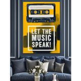 Karizmart Müzik Kaseti Retro Poster Dekoratif Kanvas - Mdf Ahşap Tablo