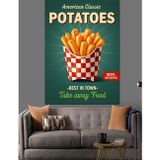 Karizmart Patates Kızartması Retro Poster Afiş Dekoratif Kanvas - Mdf Ahşap Tablo