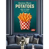 Karizmart Patates Kızartması Retro Poster Dekoratif Kanvas - Mdf Ahşap Tablo