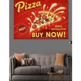 Karizmart Pizza Dilimi "Buy Now" Yazılı Afiş Dekoratif Kanvas - Mdf Ahşap Tablo