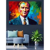 Karizmart Pop Art Mustafa Kemal Atatürk Portresi Dekoratif Kanvas - Mdf Ahşap Tablo
