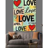 Karizmart Renkli Love Yazılı Poster Dekoratif Kanvas - Mdf Ahşap Tablo