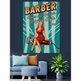 Karizmart Retro Berber Kadın Posteri Dekoratif Kanvas - Mdf Ahşap Tablo