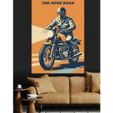 Karizmart Retro Motosiklet Sürücüsü Posteri Dekoratif Kanvas - Mdf Ahşap Tablo
