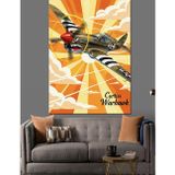 Karizmart Retro Savaş Uçağı Posteri Dekoratif Kanvas - Mdf Ahşap Tablo