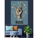 Karizmart Rock İşareti El Sembolü Dekoratif Kanvas - Mdf Ahşap Tablo
