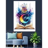 Karizmart Sihirli Açık Kitap Çizimi Dekoratif Kanvas - Mdf Ahşap Tablo