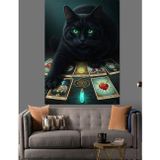 Karizmart Siyah Panter Kara Kedi Tarot Kartları Dekoratif Kanvas - Mdf Ahşap Tablo
