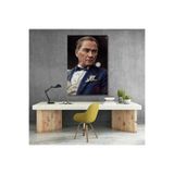 Karizmatik Renkli Atatürk Görseli Kanvas Tablo Dikey Duvar Tablosu