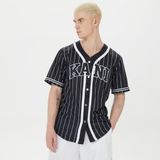 Karl Kani Serif Pinstripe Baseball.1 Gömlek - Siyah - Beyaz