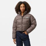 Karl Kani Sport Patch Crop Puffer Kadın Bej Ceket - TAU-Bej - XS