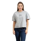 Karl Lagerfeld Autograph Sequins Kadın Bisiklet Yaka T-Shirt, Light Grey Melange, S Beden