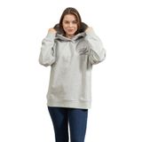 Karl Lagerfeld Autograph Sequins Kadın Kapüşonlu Sweatshirt, Light Grey Melange, S Beden