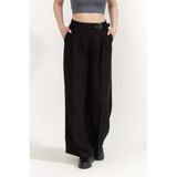 Karl Lagerfeld Belt Detail Daily Pants Pantolon, 44, B1W10012, Siyah, Kadın