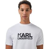 Karl Lagerfeld Bisiklet Yaka %100 Pamuk Erkek T-Shirt - Beyaz