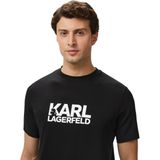 Karl Lagerfeld Bisiklet Yaka %100 Pamuk Erkek T-Shirt - Siyah