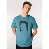 Karl Lagerfeld Bisiklet Yaka Baskılı Mavi Erkek T-Shirt 245D1709_KLJ Regular Karl Sslv Tee