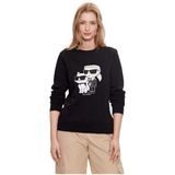 Karl Lagerfeld Bisiklet Yaka Baskılı Sweatshirt, M, 5003109358, Siyah, Kadın
