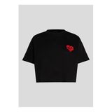 Karl Lagerfeld Bisiklet Yaka Düz T-Shirt, M, 5003247445, Siyah, Kadın