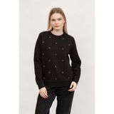 Karl Lagerfeld Bisiklet Yaka Sweatshirt, L, A1W20049, Siyah, kadın