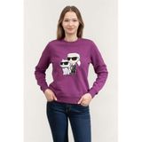 Karl Lagerfeld Bisiklet Yaka Sweatshirt, M, 230W1803, Mor, kadın