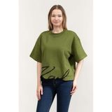 Karl Lagerfeld Bisiklet Yaka Sweatshirt, M, 236W1801, Yeşil, kadın