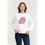 Karl Lagerfeld Bisiklet Yaka Sweatshirt, M, 241W1803, Beyaz, kadın