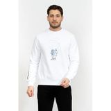 Karl Lagerfeld Bisiklet Yaka Sweatshirt, M, 705404541900, BEYAZ, erkek