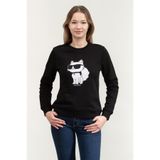 Karl Lagerfeld Bisiklet Yaka Sweatshirt Siyah, M, 230W1802, Black, kadın