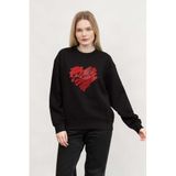 Karl Lagerfeld Bisiklet Yaka Sweatshirt Siyah, XS, A1W20045, Black, kadın