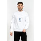 Karl Lagerfeld Bisiklet Yaka Sweatshirt, XL, 705404541900, BEYAZ, erkek