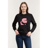 Karl Lagerfeld Bisiklet Yaka Sweatshirt, XS, 241W1803, Siyah, kadın