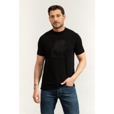 Karl Lagerfeld Bisiklet Yaka T-Shirt, 2XL, 755055561221, Siyah, Erkek